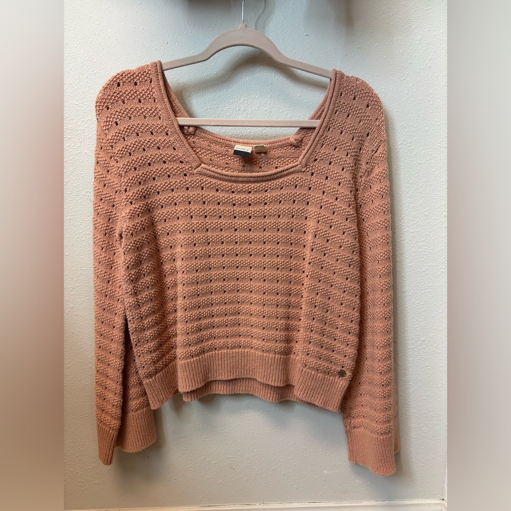 NWT ROXY Birdy Day Cotton Sweater - Size Xs - Square neck - Boho